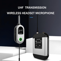 Système de microphones sans fil UHF, micro-casque et micro-cravate avec affichage numérique, pour amplificateur vocal et système de sonorisation