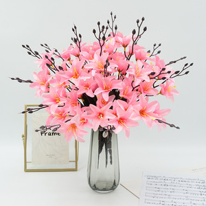 Ramo de Lirios Artificiales Dongchen de 45 cm, Flor de Seda Estilo Pastoral para Decoración del Hogar y Bodas - Product Image 4