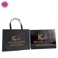 Boîte cadeau en papier personnalisé noir, coffret d'emballage de luxe grande taille pour Extension de cheveux magnétiques pliables