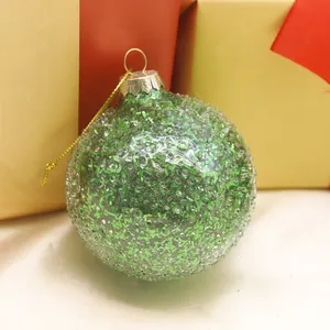Настраиваемые 8 см выдувной стеклянный шар украшения стеклянные поделки Рождественские елочные украшения