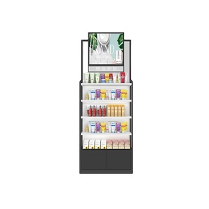 Exhibidor Decorativo para Tienda de Cosméticos para el Cuidado de la Piel, Estante de Exhibición en Blanco y Negro, Acero Frío, Modelo B08 - Product Image 1