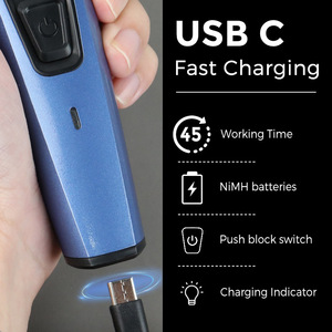Tondeuse à barbe pour homme, tondeuse électrique rechargeable avec base, autonomie de 45 minutes, charge rapide USB C - Product Image 1