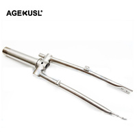 Garpu Sepeda Titanium Alloy AGEKUSL, Stem Segitiga Depan dan Belakang untuk Brompton Pikes Royale Camp Crius Trifold Cruisers