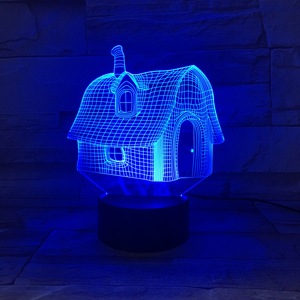 Château Style Laser Graver LED Veilleuse 3D Illusion Lampe ABS Noir Couleurs Led Base Avec 3AA Batterie Cas Pour La Maison - Product Image 4
