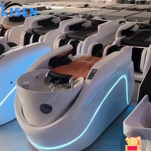 Kisen Lit de lavage de cheveux électrique de luxe moderne avec hydrothérapie et massage, intégrant un bac de lavage - Product Image 4