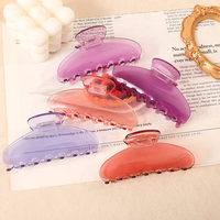 Accessoires pour cheveux de haute qualité pour femmes, grande pince à cheveux en plastique transparent violet, style européen-américain, pince à cheveux en forme de requin