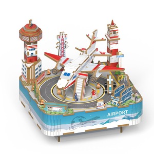 Boîte à musique en bois 3D à assembler ChaoTong en forme d'avion, kit d'outils de construction de modèles pour l'éducation scientifique et la formation, jouet décoratif - Product Image 1