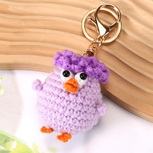 Lindo <span class=keywords><strong>llavero</strong></span> de <span class=keywords><strong>amigurumi</strong></span> de ganchillo hecho a mano con diseño de <span class=keywords><strong>pollito</strong></span> de animales de granja, colgante para bolso - Product Image 2