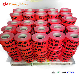 Cinta de Barrera Reforzada Roja de Alta Calidad de 6 Milésimas de Pulgada con Símbolo de Peligro - Product Image 6