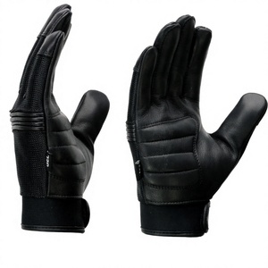Guantes de invierno de cuero negro para hombre de alta calidad con elegante cierre de cremallera, guantes cálidos y resistentes al viento para motociclismo al aire libre D - Product Image 3