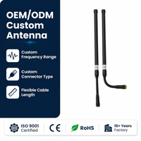 Antenne omnidirectionnelle verticale en fibre de verre argentée 10dBi 2.4GHz 915MHz avec col de cygne flexible 50W pour drone, passerelle IoT et amplificateur de signal