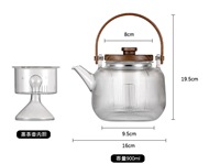 Bouilloire à vapeur personnalisée tout-en-un théière pour Noël Design moderne Ensemble de théière en borosilicate Infuseur en verre Caractéristiques d'utilisation manuelle