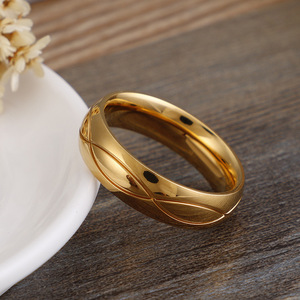 Anello Classico per Coppie con Pietra Naturale e Vetro, Placcato in Oro 18K, Fascia in Acciaio Inossidabile con Design a <span class=keywords><strong>Cuore</strong></span> per Uomo e Donna - Product Image 3