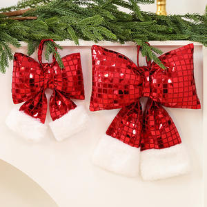 Nuovo Design Fiocchi Natalizi a Specchio con Paillettes, Decorazioni per Alberi, Addobbi da Appendere per Vetrine di Hotel, Forniture per Decorazioni - Product Image 4