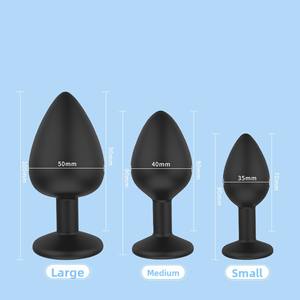 Sex toy <span class=keywords><strong>Plug</strong></span> anal adulte en silicone pour hommes diamantés pour la stimulation de la prostate et les taquineries du point G pour le jeu anal - Product Image 2