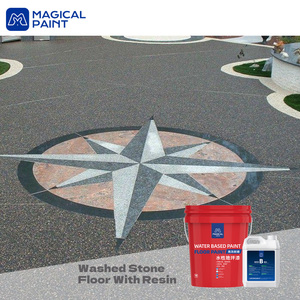 Revêtement de sol extérieur époxy en pierre de galets motif gravier lié en résine Pavage en résine pierre de lavage Plancher de garage - Product Image 5