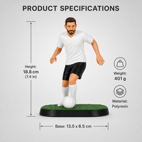 Statue d'athlète de football personnalisée en résine, modèle de joueur de soccer pour souvenir de fan, trophée de club, affichage personnalisé, couleur et taille sur mesure