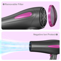 Sèche-cheveux de salon professionnel 1800W Sèche-cheveux à moteur à courant continu électrique à grande vitesse avec diffuseur pour salons hôtels ménage
