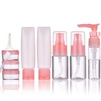 Kemasan Kosmetik Plastik Mini Transparan Mewah, Botol Perjalanan Set untuk Krim, Lotion, dan Spray Perawatan Kulit