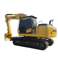 Excavatrice Komatsu PC160-7 d'occasion, modèle 2024/2025, 16 tonnes, avec chaînes de chenilles optionnelles de 500-600 mm, moteur/pompe inclus, idéale pour les terrains boueux