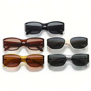 Lunettes de soleil rectangulaires à monture fine, logo personnalisé, mode rétro Y2k 2025, miroir incurvé, UV400, pour femmes - Product Image 5