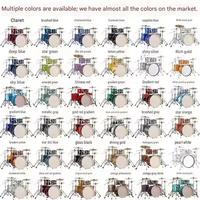 Wholesale Drum Set Various Colors in Stock Durable Five Drums and Three Cymbals Adult Percussion Instruments for Professional
