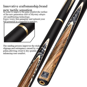 Queue de billard en bois de frêne artisanal, articulée en acier inoxydable, avec joint en ébène, Omin Omin-Enlighten 147 cm, vente chaude - Product Image 3