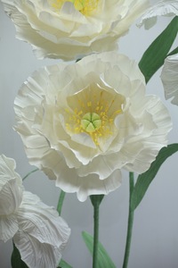 Rétro, Pivoine, Grandes fleurs en papier, Iris, Blanc, Élégant, Noble - Product Image 4