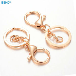 Custom DIY สังกะสีสแตนเลสสตีลเงินโลหะแหวนหมุนทริกเกอร์คลิปตะขอกุ้งก้ามกราม Claw Clasp พวงกุญแจ - Product Image 1