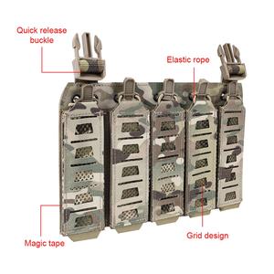 Pochette tactique SINAIRSOFT pour chargeur 9 mm avec fermeture auto-agrippante et sangles de maintien élastiques pour accessoires de gilet ou de harnais de poitrine - Product Image 3
