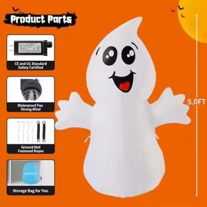 Fantasma Inflable de Halloween Personalizado al por Mayor de 1.5 m con Luz Mágica y LEDs Integrados para Decoración de Jardín, Patio y Césped en Fiestas y Festividades - Product Image 6