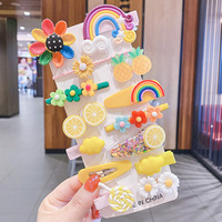 Lot de 14 pinces à cheveux fantaisie en forme d'arc-en-ciel, faites à la main, pour filles et enfants, accessoires capillaires mignons, coffret cadeau