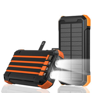 Chargeur solaire sans fil haute capacité avec câble intégré pour l'extérieur, 20000 mAh, 15 W, banques d'alimentation solaires - Product Image 2