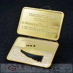 Badge commémoratif Manka Titanic en or plaqué 1 oz .999, artisanat métallique commémoratif - Product Image 4