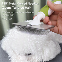 Brosse démêlante pour animaux de compagnie avec picots ronds, peigne à aiguilles en acier inoxydable pour toilettage chien et chat, élimine les nœuds et les poils lâches