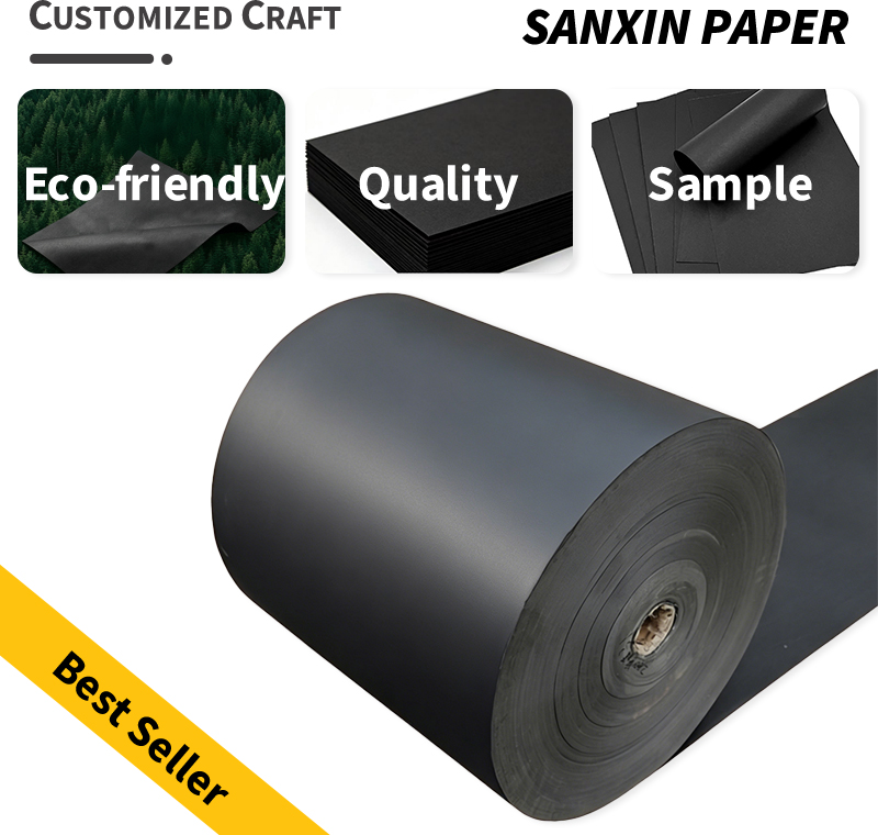 Eco-friendly Recycled Materials Black Cardboard Thick Rigid Recyclable No Odor Screen Printing Wrapping Packaging Craft Gift