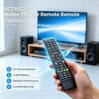 Télécommande IR multifonction 57 touches en silicone, 2 piles AAA, code unique pour haut-parleur, usine OEM ODM, RCT1057