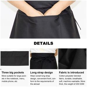 Delantal unisex de medio busto con bolsillos para camareros de restaurantes, cocinas, cafeterías y tiendas de té, ideal para limpieza de maquinaria. - Product Image 4