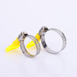 1 buah 8-38mm klip pipa baja tahan karat mengemudi cacing selang putar tangan gagang plastik kuning dapat disesuaikan untuk tabung - Product Image 5