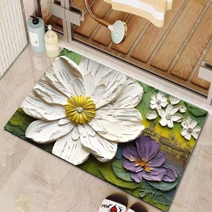 Siêu thấm nhanh khô mỏng đá cẩm thạch phòng tắm thảm chống trượt cao su được hỗ trợ sàn Mat cho nhà xe hoặc sử dụng ngoài trời - Product Image 1