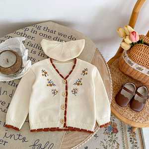 Veste en tricot pour bébé nouveau-né automne-<span class=keywords><strong>hiver</strong></span>, pull personnalisé pour enfants, cardigan, <span class=keywords><strong>manteau</strong></span> en tricot pour enfants - Product Image 1