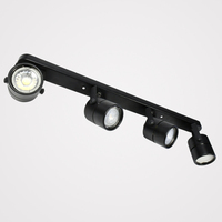 Spot LED COB sur rail moderne à 4 têtes GU10/MR16, corps en fer et aluminium noir, nouveau support de lampe pour éclairage intérieur, boîtier de lampe