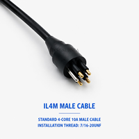 Connecteur d'alimentation étanche sous-marin HYSF SUBSEA BH4M standard à 4 broches mâle, 10A 7/16-20UNF pour ROV AUV PCB