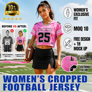 Dames Jersey Meisjes Esthetische Gekropt Voetbal Top Vintage Zwaargewicht Mesh Crop Aanmoedigingsuniformen Custom Blockette Core Tee - Product Image 1
