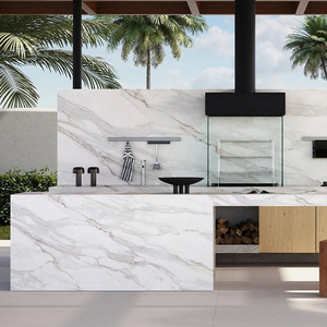 Goldtop ODM/OEM phong cách trắng calacatta Crema PD in 7002 thạch anh khách sạn hiện đại sử dụng nhân tạo thạch anh tấm - Product Image 2