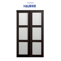 Portes coulissantes intérieures en verre pour salon, portes de salle de bain en verre dépoli, porte de chambre moderne en bois avec insert en verre