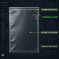 Sachets sous vide Ximu en plastique transparent à 3 soudures latérales, étanches à l'humidité, sans fermeture éclair, petits sachets alimentaires pour snacks et salades, vente en gros