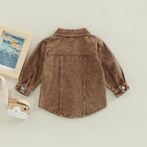 Vêtements pour enfants en gros, <span class=keywords><strong>manteau</strong></span> <span class=keywords><strong>printemps</strong></span>-automne, chemise en jean à manches longues pour garçons, vêtements pour bébés - Product Image 3