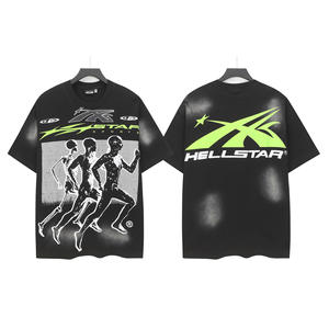 เสื้อยืดฮิปฮอปทรงโอเวอร์ไซส์ ยูนิเซ็กซ์ ผ้าฝ้าย 100% แขนสั้น ระบายอากาศได้ดี เหมาะสำหรับฤดูร้อน น้ำหนักผ้า 200 กรัม ดีไซน์ลายแฟชั่นสำหรับผู้ชาย - Product Image 2