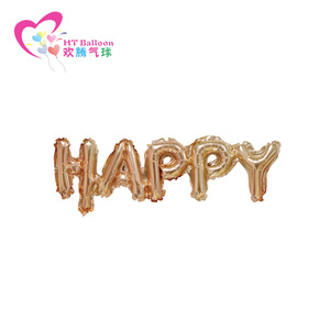 HT Toy <b>Balloon</b> Happy Letter Foil <b>Balloons</b> Metallic Mixing Color Birthday Party Street Stalls Decorations - Product Image 4